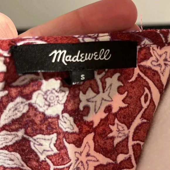 Madewell Flutter Sleeve Wrap Mini Dress Batik Vines - Picture 9 of 11